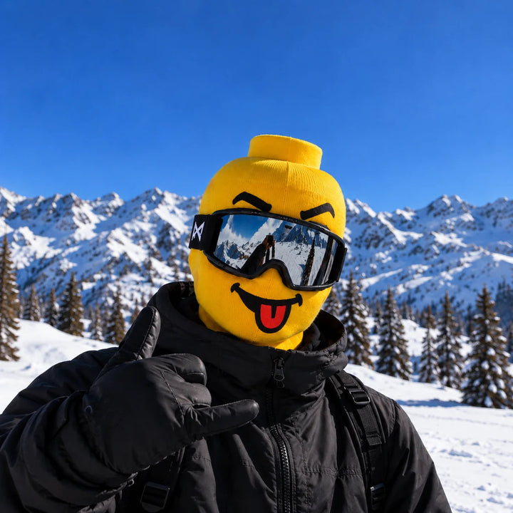 Balaklava med roligt tryck – mjuk skidmask i one size