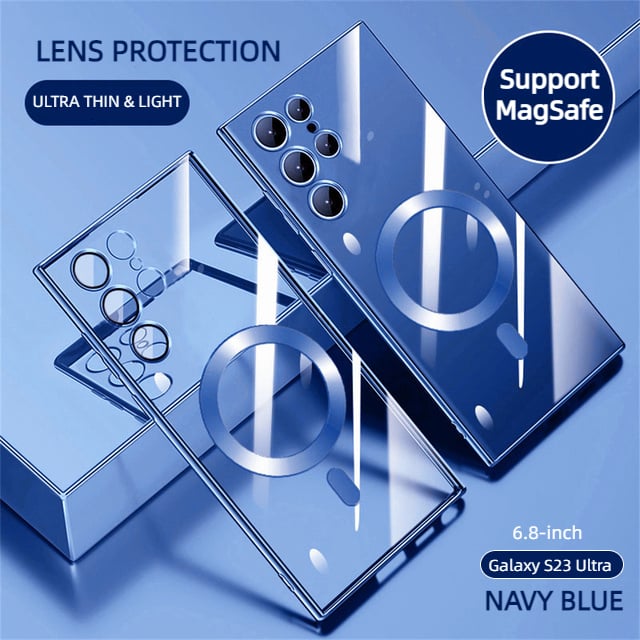 Transparent lyxbeläggning magnetiskt skal för Samsung