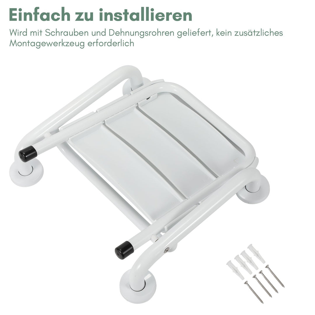 Fällbar Duschklappsitz med Armstöd Väggmontering | Karnz