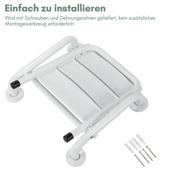 Fällbar Duschklappsitz med Armstöd Väggmontering | Karnz