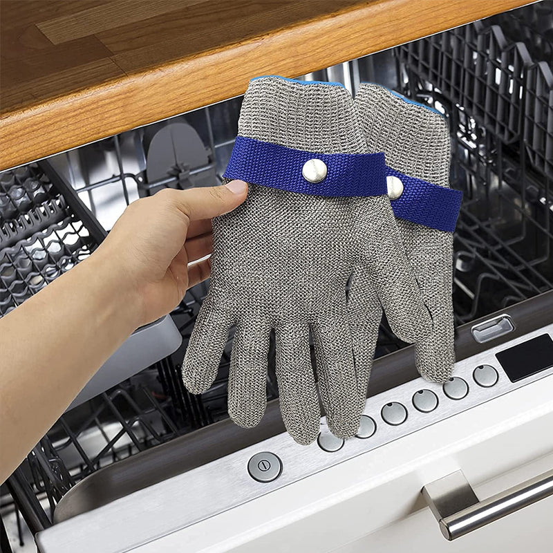 Rostfritt stål mesh metall laboratorium skyddshandskar