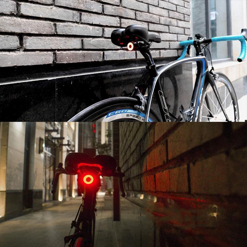 VeloSafe Slim – USB-uppladdningsbart intelligent cykelbakljus med bromssensor | Karnz