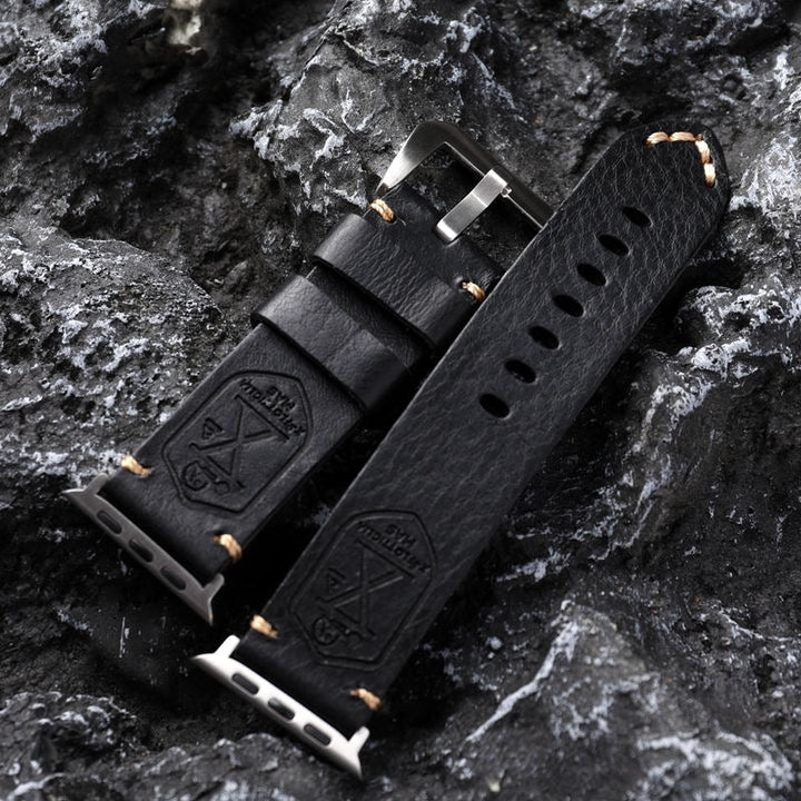 Handgjort Vintage Läder-Apple-Watch-Armband