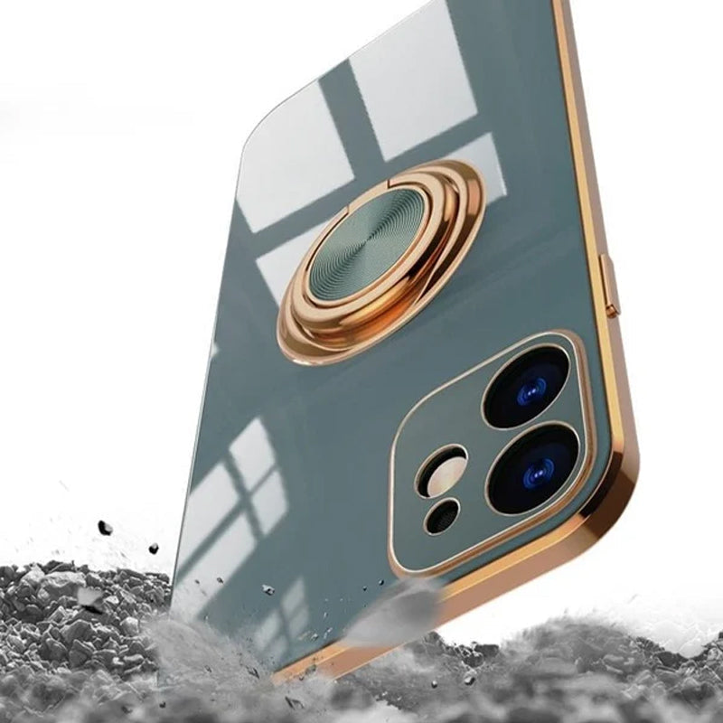 Platt iPhone-fodral med ring | Karnz
