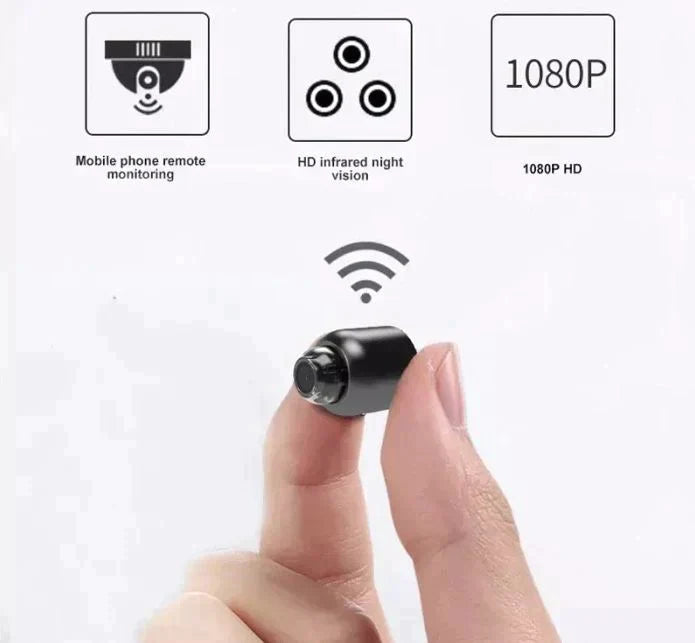 Pack x2 Liten WiFi Säkerhetskamera Nattvision Trådlös HD Barn Djur Säkerhetsövervakning