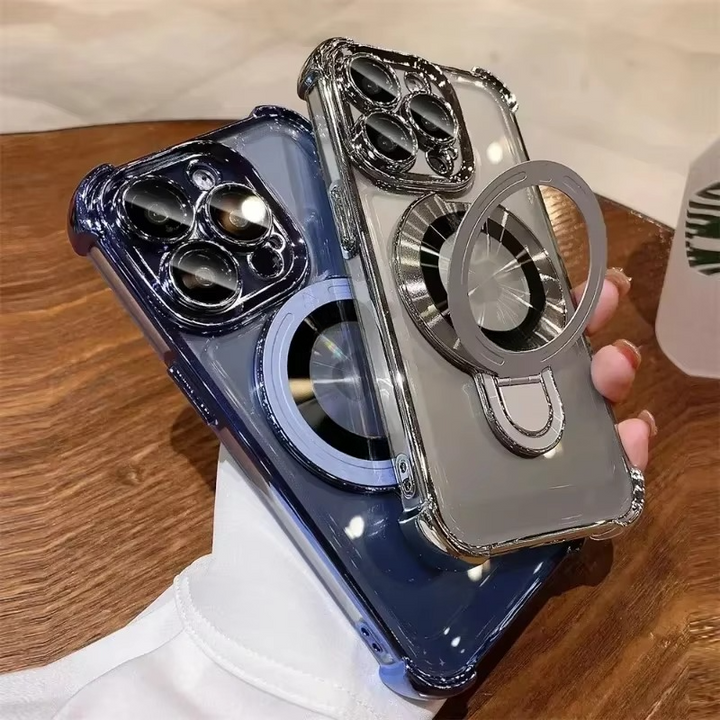 Högkvalitativ magnetisk iPhone-fodral med MagSafe-stativ och stötskydd