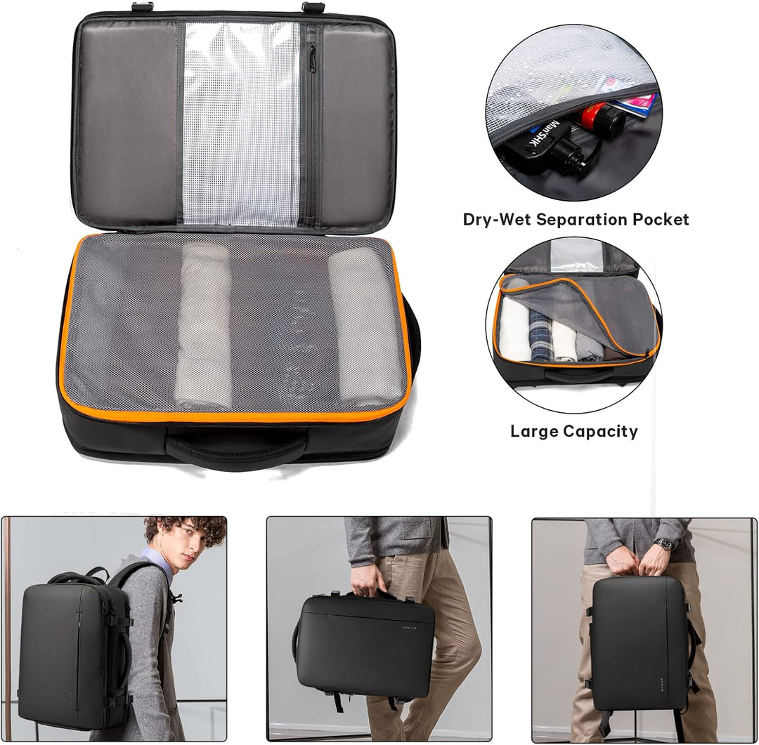 Utbyggbar 26–45L vattentät rese-ryggsäck med laptopfack &amp; duffelbärhandtag | Karnz