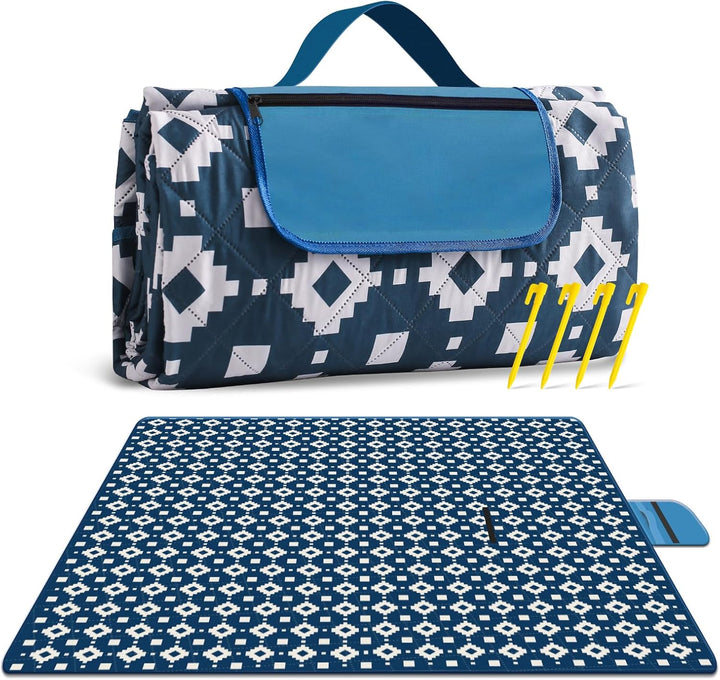 Extra stor, vattentät picknickfilt 200 × 200 cm med 3 lager – MeadowRest