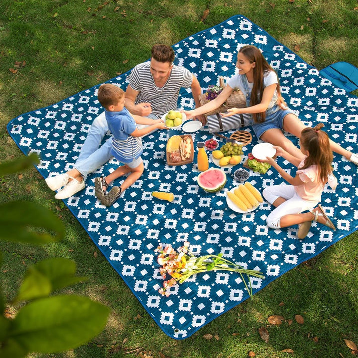 Extra stor, vattentät picknickfilt 200 × 200 cm med 3 lager – MeadowRest