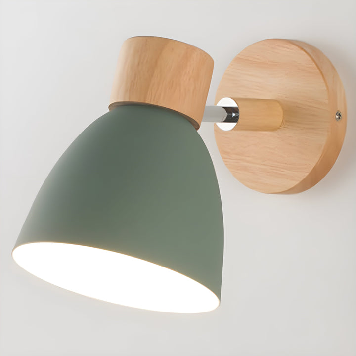 Trä Norrisk Vägglampa med Strömbrytare för Sovrummet