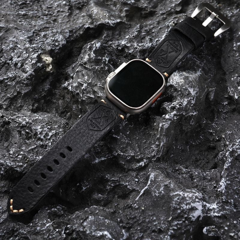 Handgjort Vintage Läder-Apple-Watch-Armband