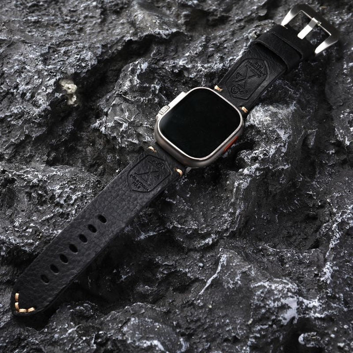 Handgjort Vintage Läder-Apple-Watch-Armband