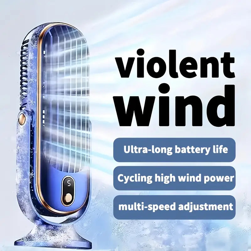 Bärbar Mini-Luftkylare med USB-laddning – 5 hastigheter &amp; 720° rotation | Karnz