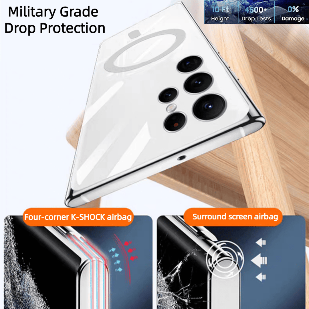 Transparent lyxbeläggning magnetiskt skydd för Samsung