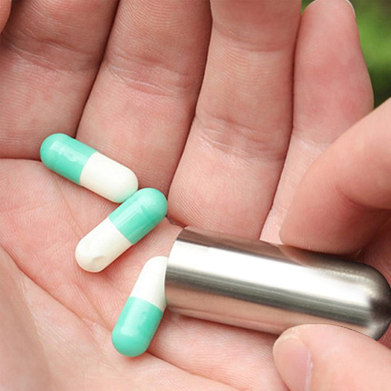 Bärbar medicinförvaring i rostfritt stål