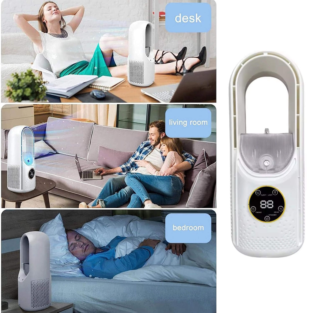 Bladlös bärbar luftkylare | Ultra-tyst, ergonomisk design &amp; idealisk för användning hemma och på kontoret | Karnz