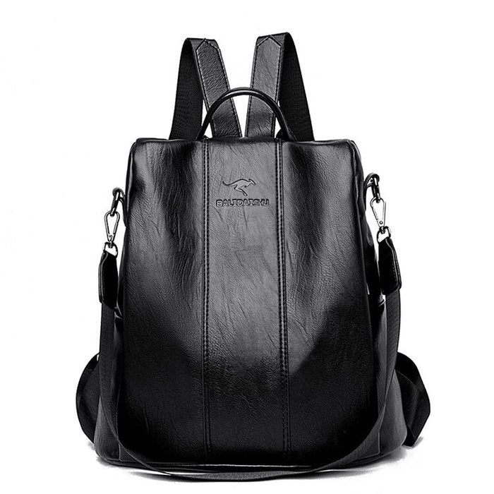 Diebstahlsicherer Lederrucksack für Damen im Vintage-Stil