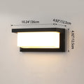 Rektangulär, vattentät LED-vägglampa i aluminium för terrassen