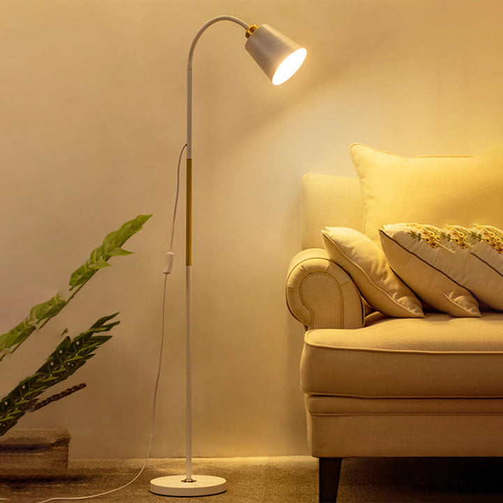 Golvlampa | Minimalistisk rund PVC-skärm