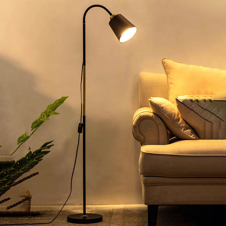 Golvlampa | Minimalistisk rund PVC-skärm