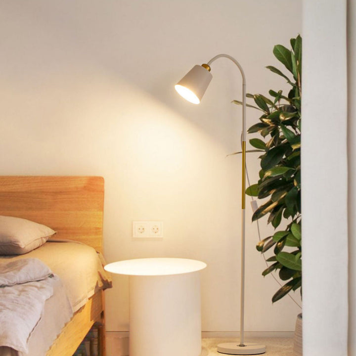 Golvlampa | Minimalistisk rund PVC-skärm