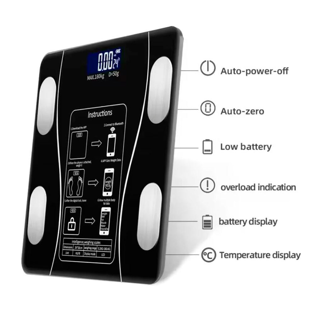 Personvåg (180 kg) Pro - BMI-funktion &amp; Bluetooth | Karnz