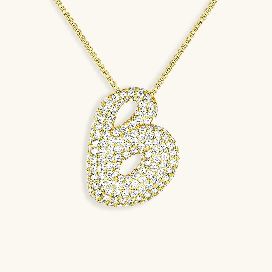 Bubble Initial-Diamant-Halsband
