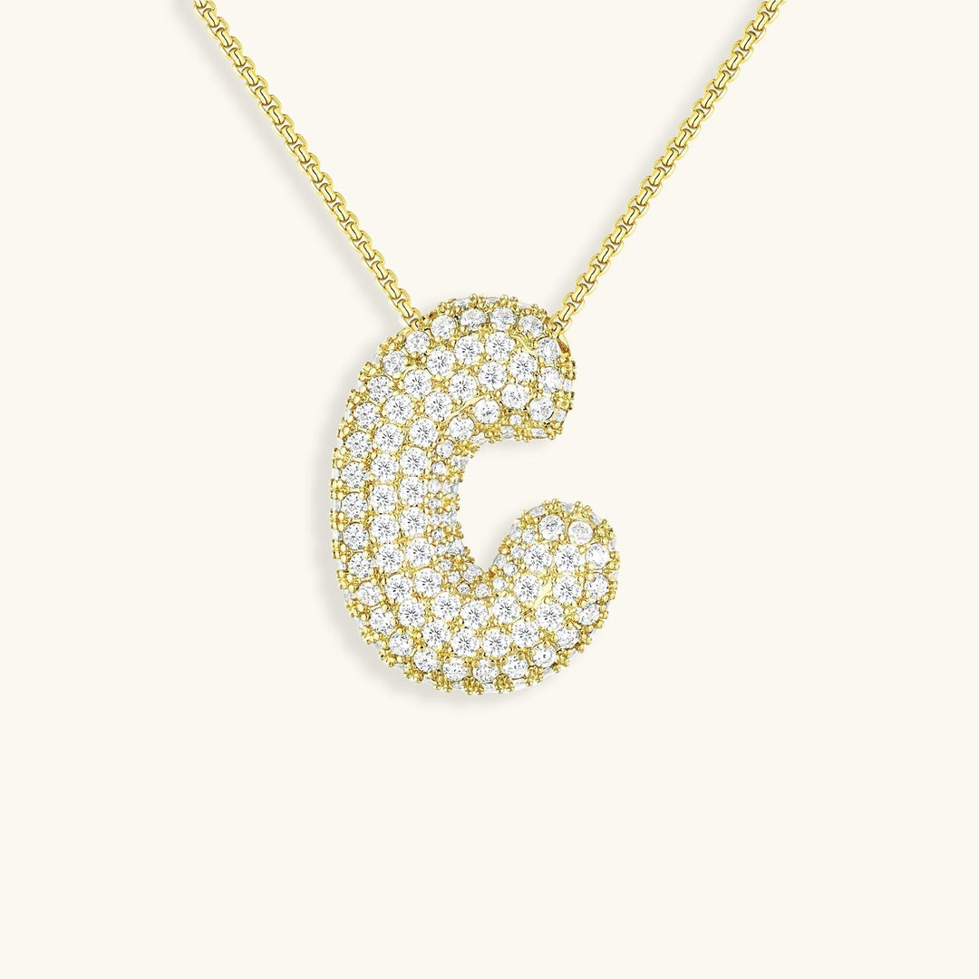 Bubble Initial-Diamant-Halsband