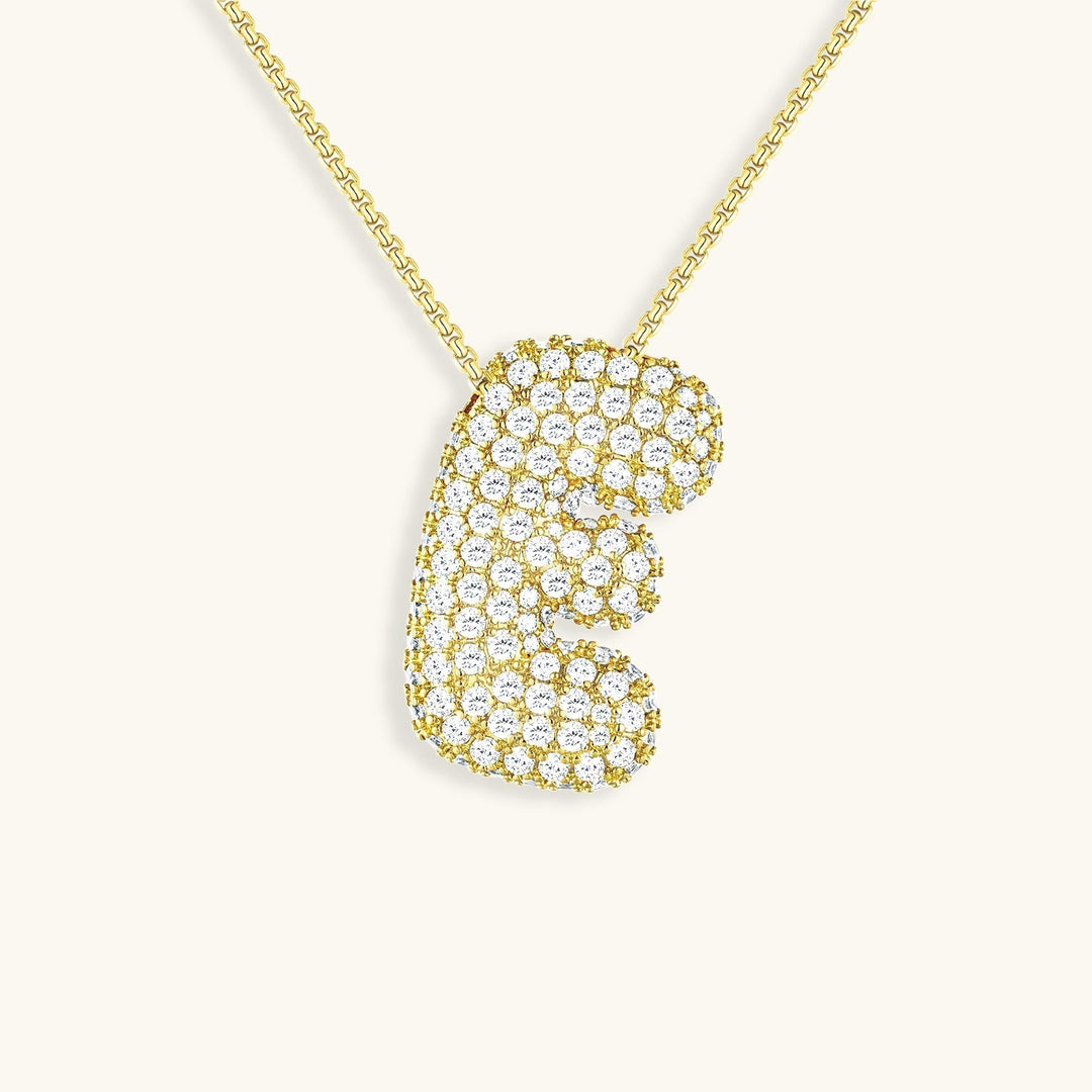 Bubble Initial-Diamant-Halsband
