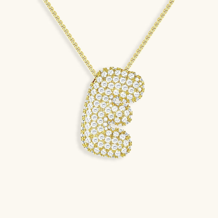 Bubble Initial-Diamant-Halsband