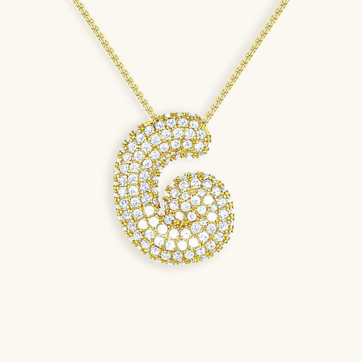 Bubble Initial-Diamant-Halsband