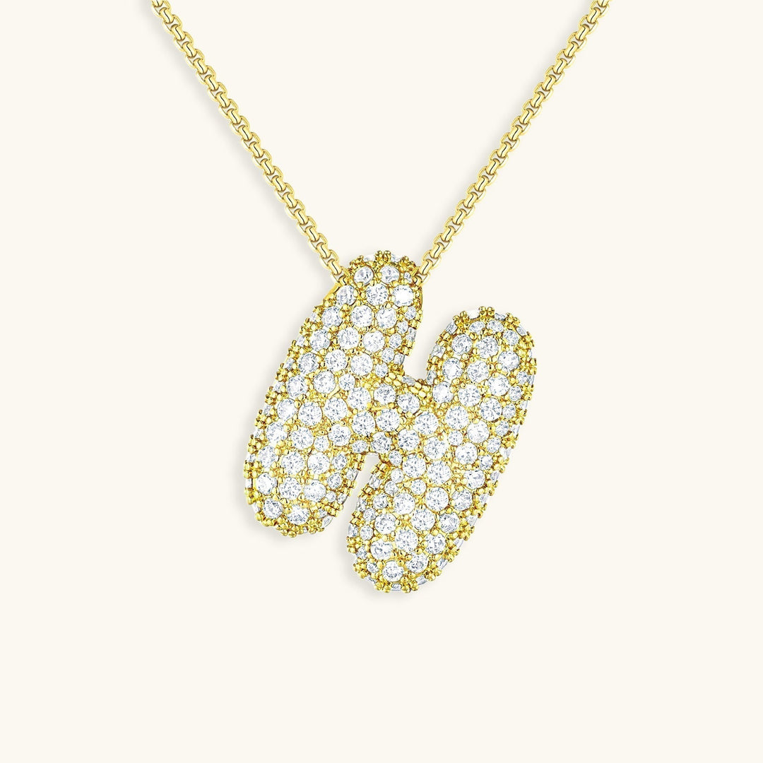 Bubble Initial-Diamant-Halsband