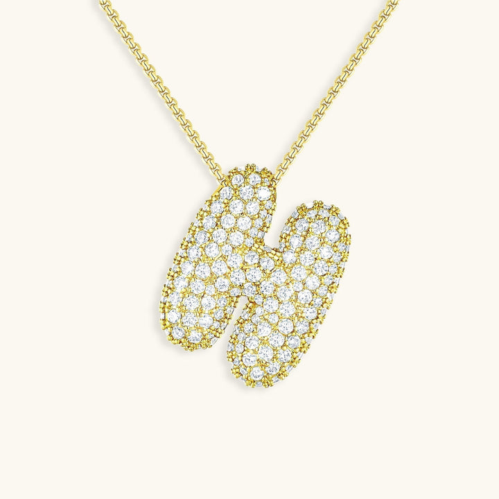 Bubble Initial-Diamant-Halsband