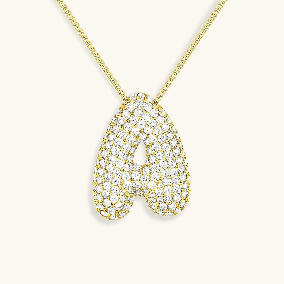 Bubble Initial-Diamant-Halsband