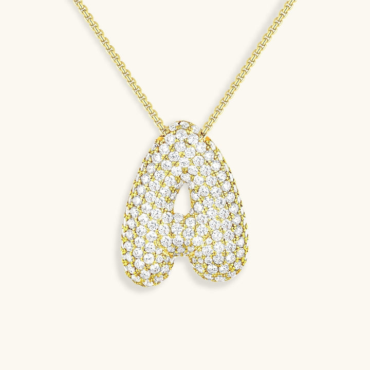 Bubble Initial-Diamant-Halsband