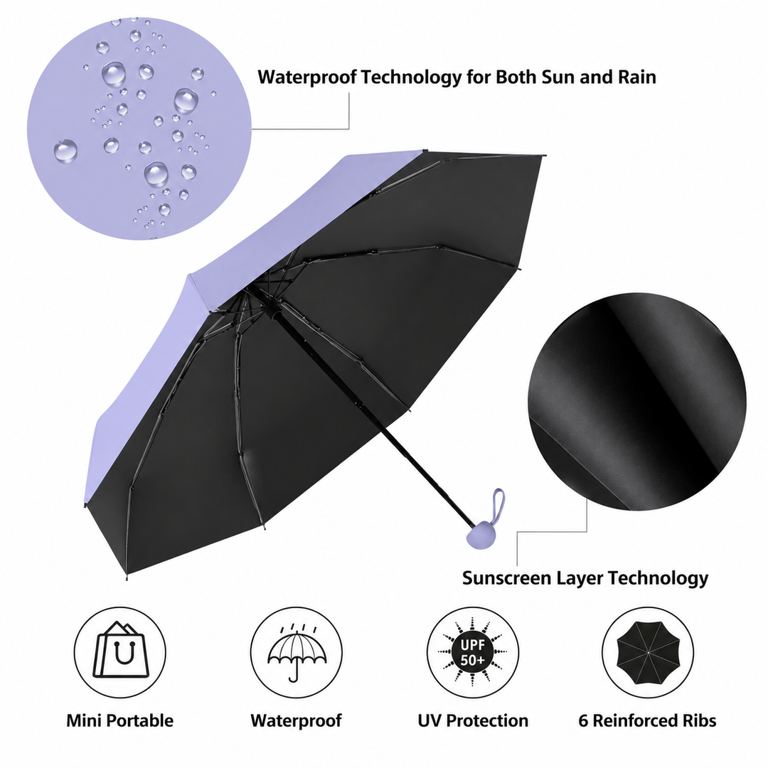 Kapsel-Taschenschirm med UV-skydd UPF50+ | Karnz
