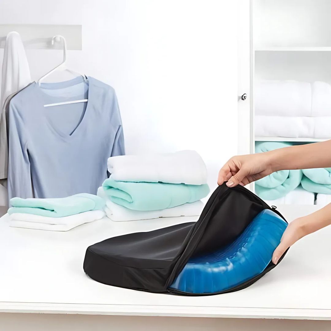 ComfortGel Ortopediskt Gel-Sittkudde | Tryckavlastning - Svanskotsmärta - Ländryggsstöd - För Kontorsstol - Bil - Rullstolsanvändning Karnz