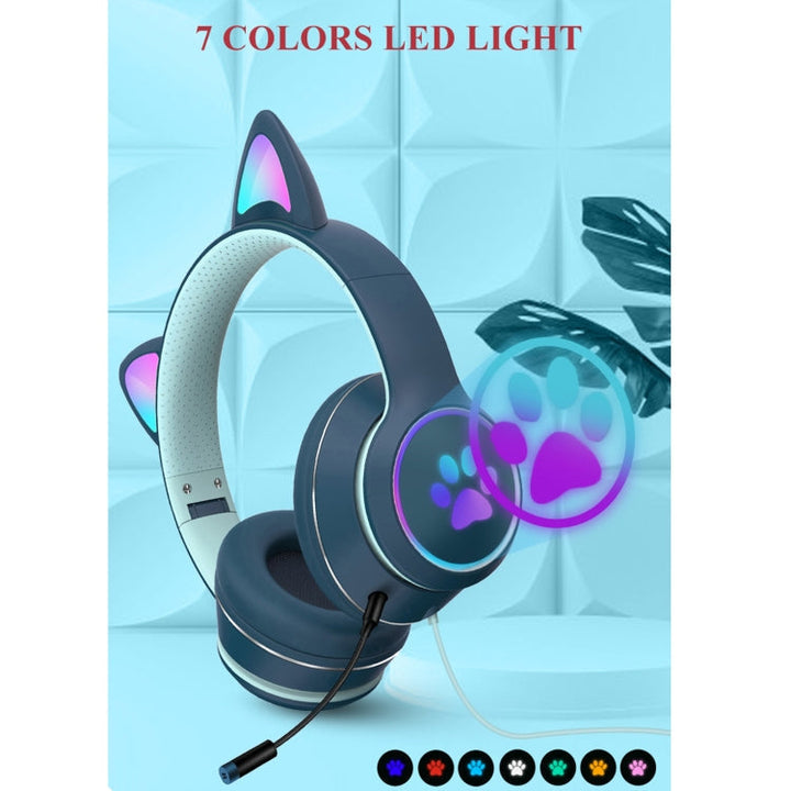 Gaming-headset med katöra LED-belysning USB 3,5mm | Karnz