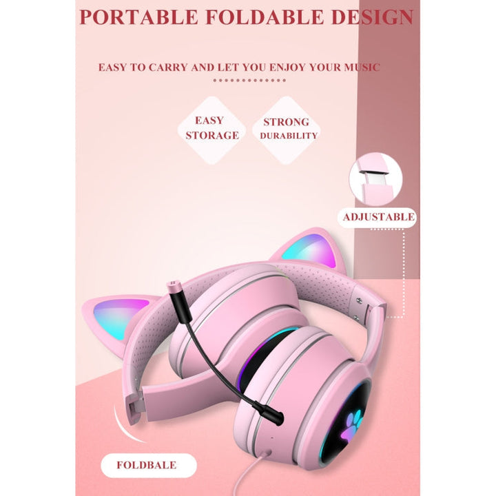 Gaming-headset med katöra LED-belysning USB 3,5mm | Karnz