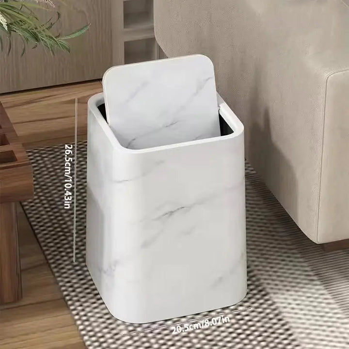Elegant soptunna i marmor design med svänglock