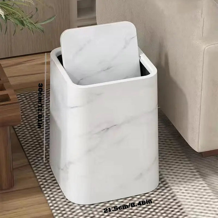 Elegant soptunna i marmor design med svänglock