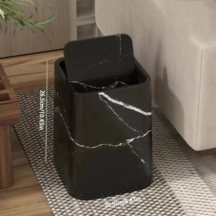 Elegant soptunna i marmor design med svänglock