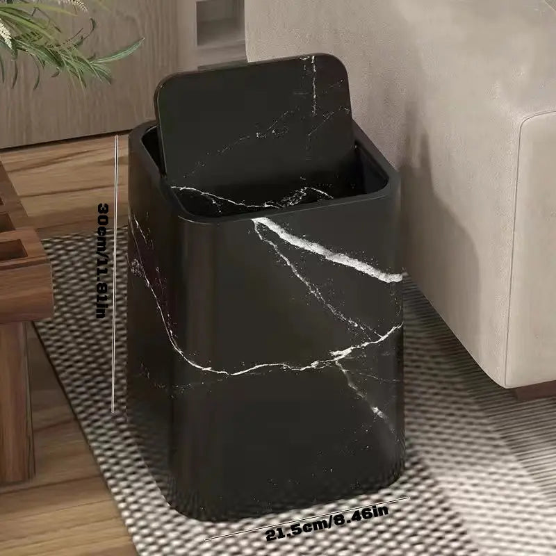 Elegant soptunna i marmor design med svänglock