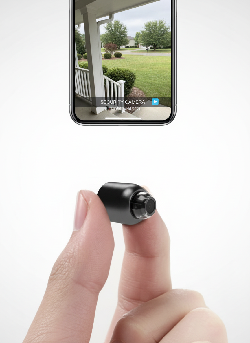 2-Pack Mini-WiFi-Säkerhetskamera | 1080P HD, 140° Vidvinkel, Nattseende, Rörelsedetektion (32GB SD ingår)