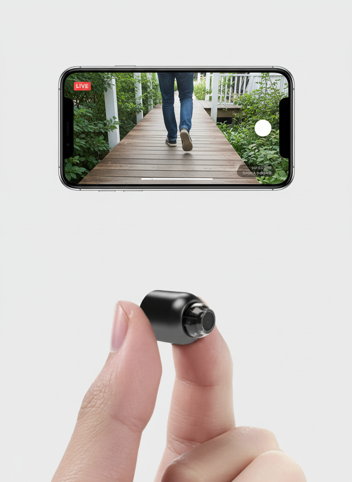 2-Pack Mini-WiFi-Säkerhetskamera | 1080P HD, 140° Vidvinkel, Nattseende, Rörelsedetektion (32GB SD ingår)