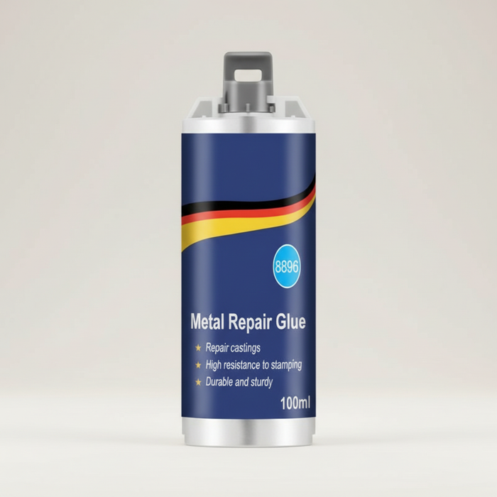 Karnz | Högpresterande metallreparationslim | Industrilim för gjutjärn, stål och aluminium | Värmebeständigt och vattentåligt | 100 ml flytande metallreparationskit | Silver
