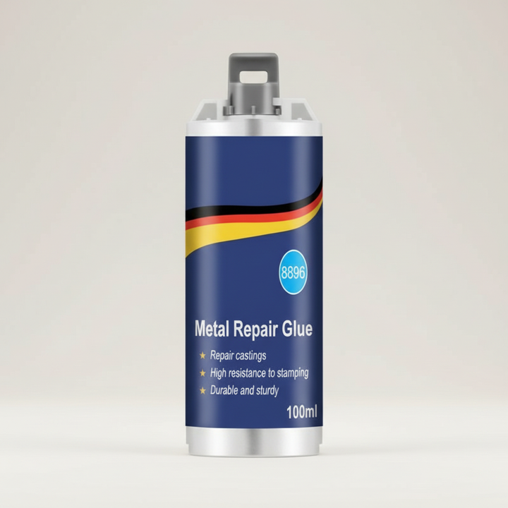 Karnz | Högpresterande metallreparationslim | Industrilim för gjutjärn, stål och aluminium | Värmebeständigt och vattentåligt | 100 ml flytande metallreparationskit | Silver