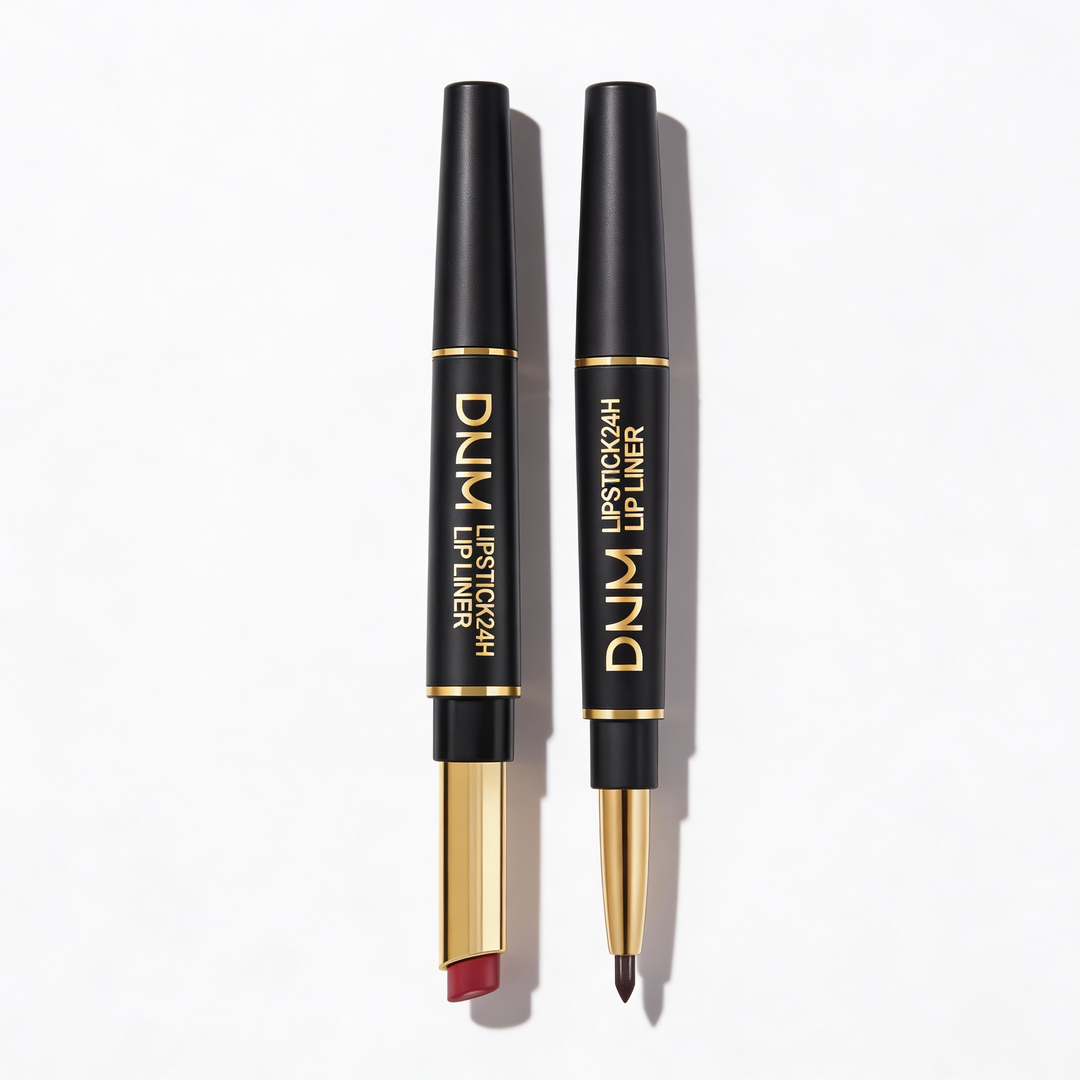 Karnz | 2-i-1 Dubbel Läppstift &amp; Konturstift | Matt Textur &amp; Långvarig Finish | Högt Pigmenterad &amp; Vattenfast | 12 Färgvarianter för Precision-Makeup