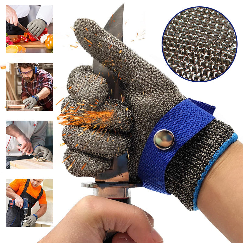 Rostfritt stål mesh metall laboratorium skyddshandskar