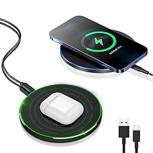 Karnz | 30W Snabbt Trådlöst Laddningspad | Premium USB C Laddkabel MagSafe Laddare för Apple iPhone, Samsung &amp; Android - Snabbt Trådlöst Laddningspad